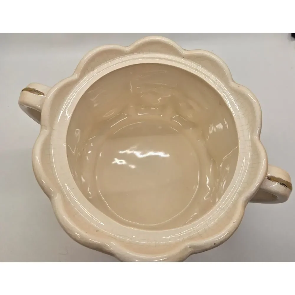 Vintage Westmoreland Milk Glass Hand Painted Cherry Thumbprint Panel Cookie Jar